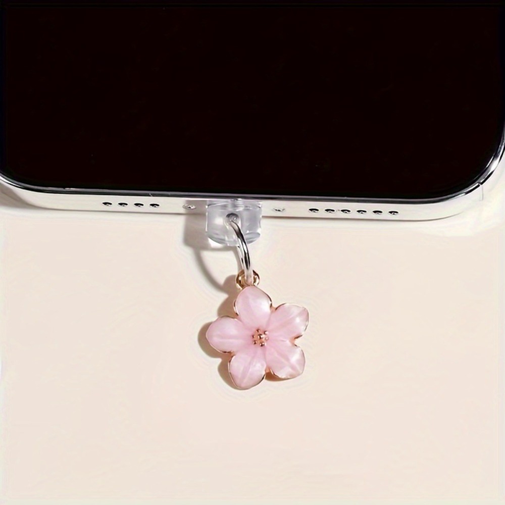 Phone Accessories Aesthetic - Pink Sakura Phone Dust Plug Cherry