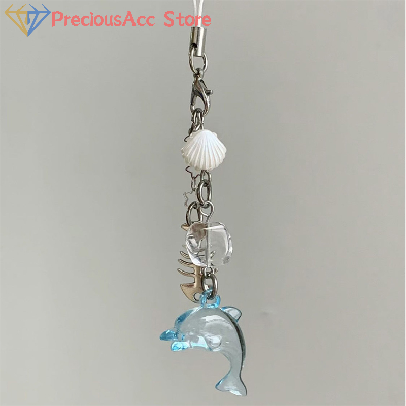 Phone Accessories Aesthetic - Summer Blue Dolphin Charm Keychain/Phone Charm