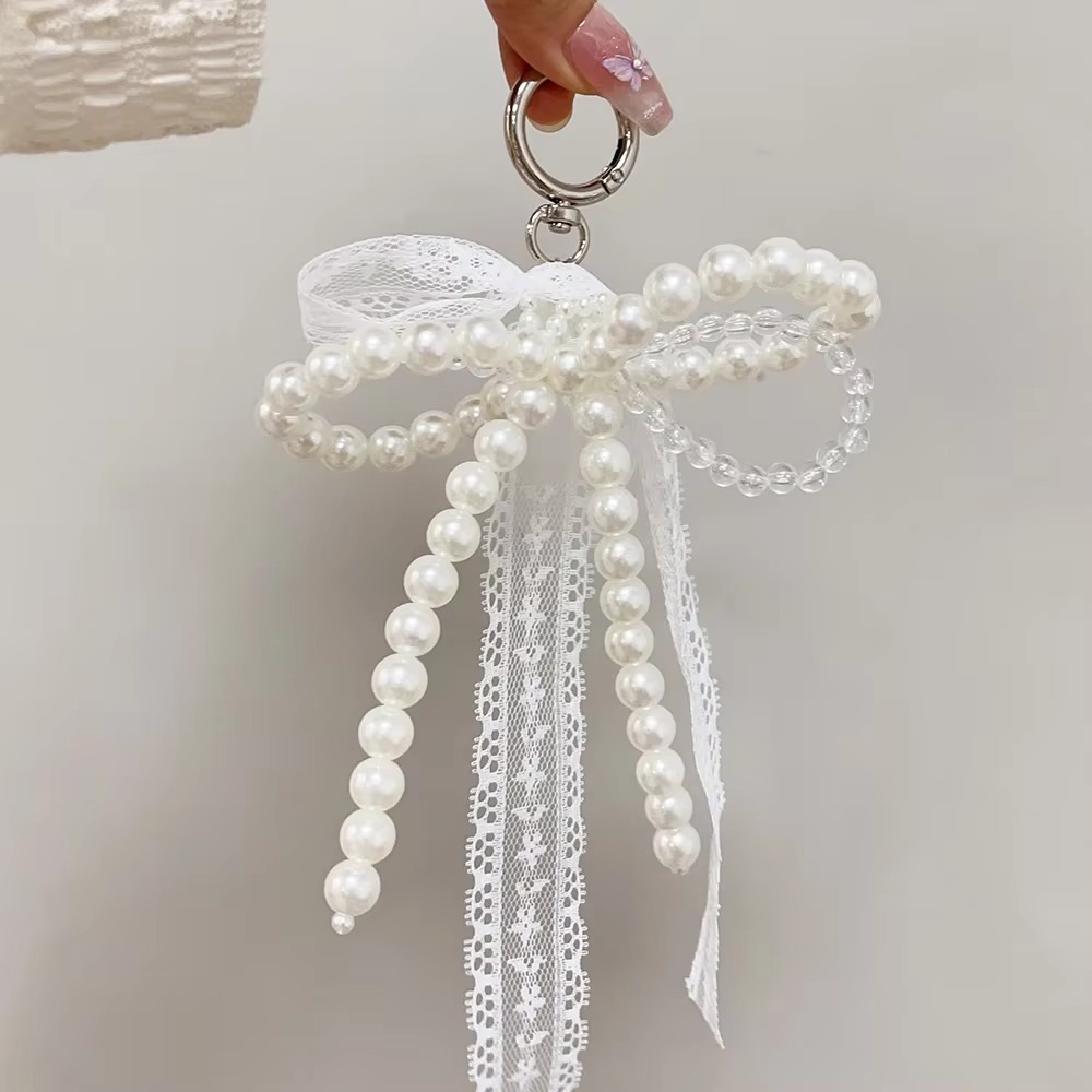 Cute Lace Keychain Y2K White B - огляд і ціна Phone Accessories Aesthetic