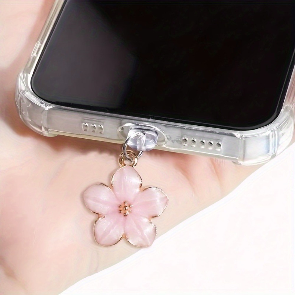 Pink Sakura Phone Dust Plug Ch - огляд і ціна Phone Accessories Aesthetic