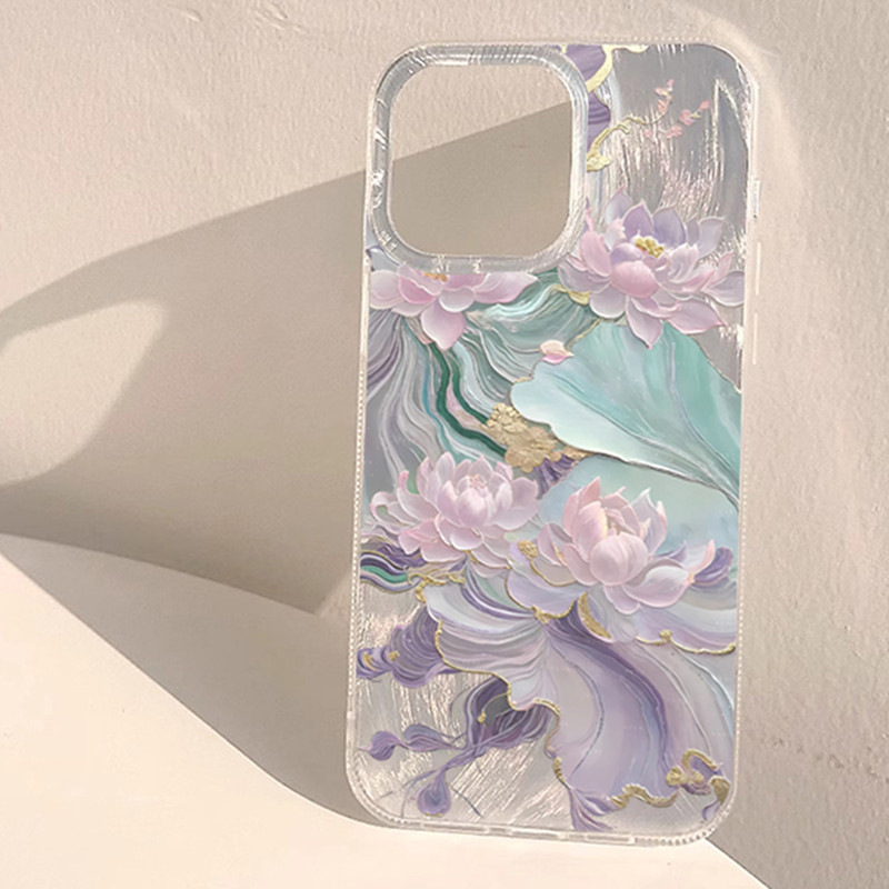 Dreamy Purple Lotus Print Aest - огляд і ціна Phone Accessories Aesthetic