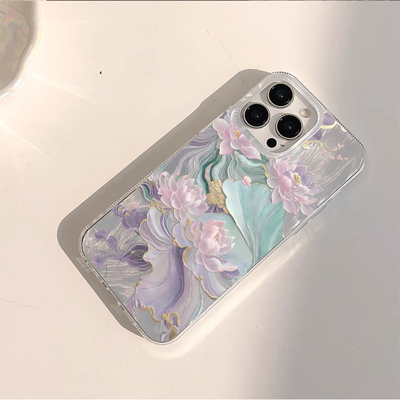 Dreamy Purple Lotus Print Aest - огляд і ціна Phone Accessories Aesthetic